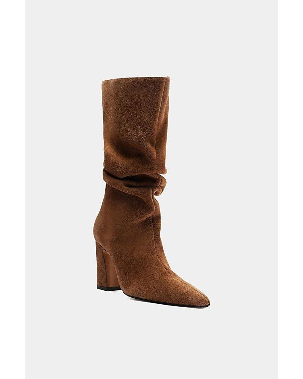 SCHUTZ SHOES Brown Harriet Slouch Suede Boot