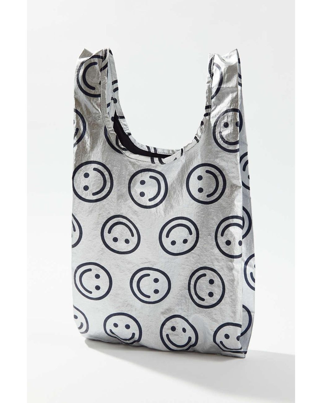 BAGGU Metallic Baby Reusable Tote Bag in Gray Lyst