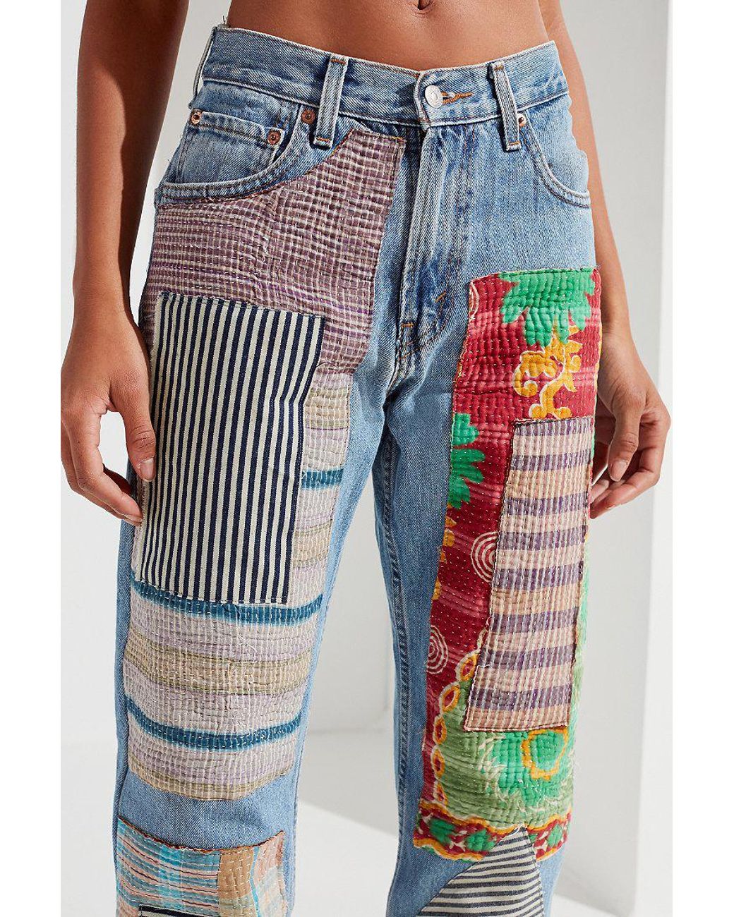 Urban Outfitters Urban Renewal Remade Quilted Patched Levi's Jean in Blue |  Lyst