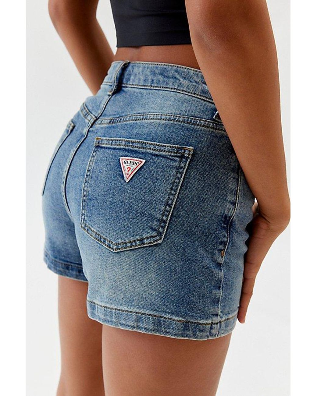 Guess Guess Originals Uo Exclusive Kit Denim Short in Blue Lyst