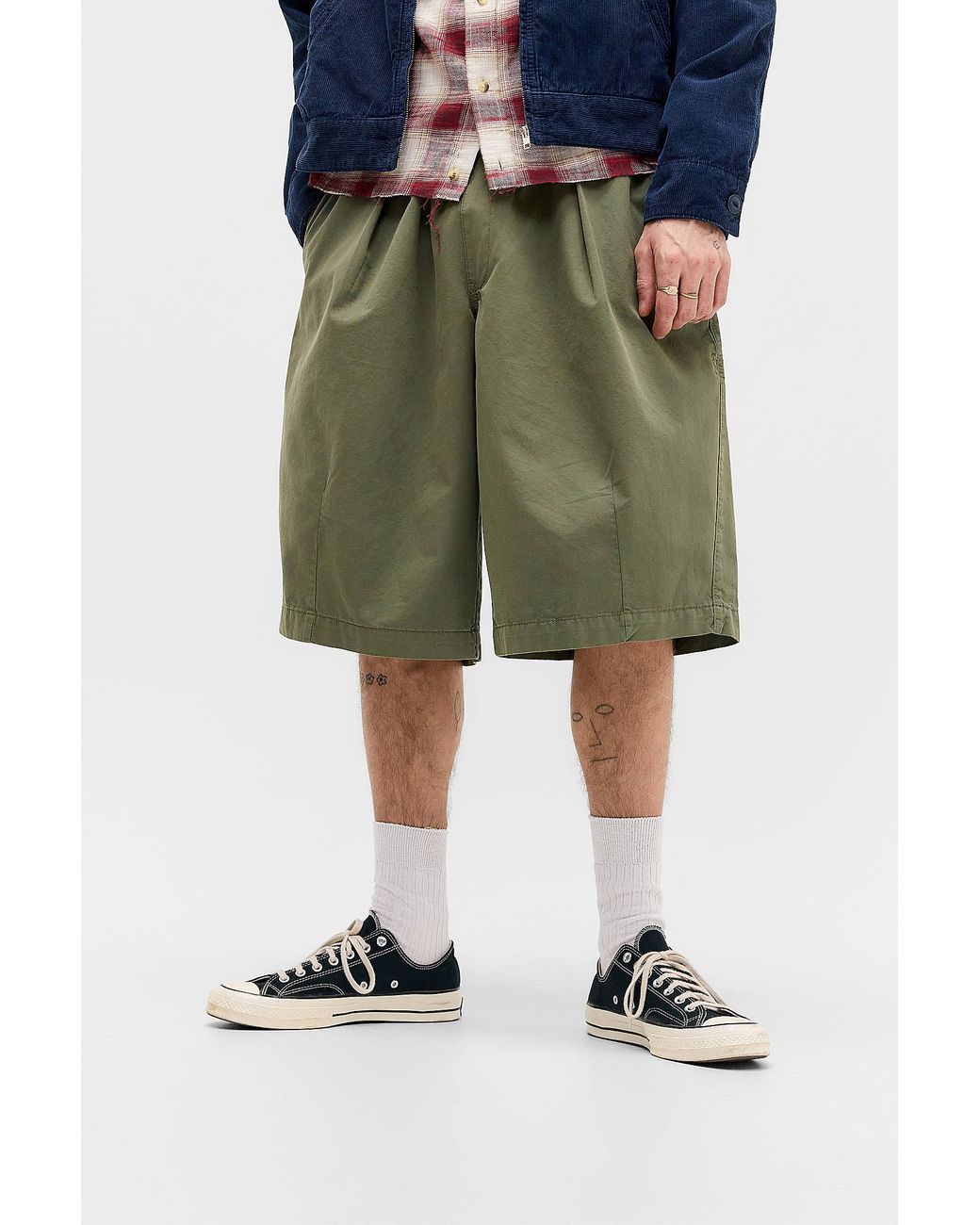 BDG Green Khaki Bobbi Tailored Shorts for men