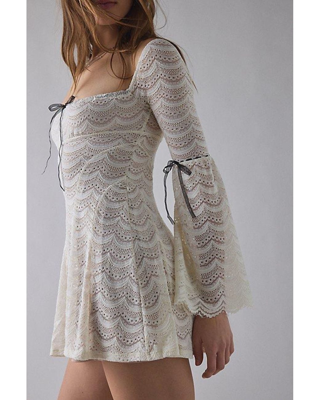 chinese dress ladies White Embroidered Mini Dress main image 0