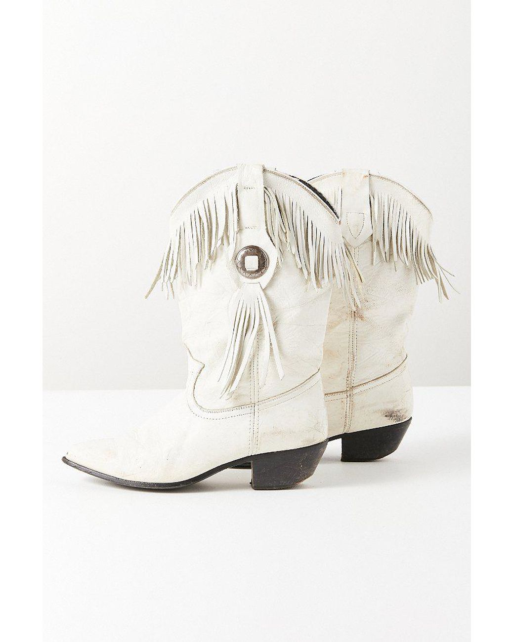 Fringe outlet white boots