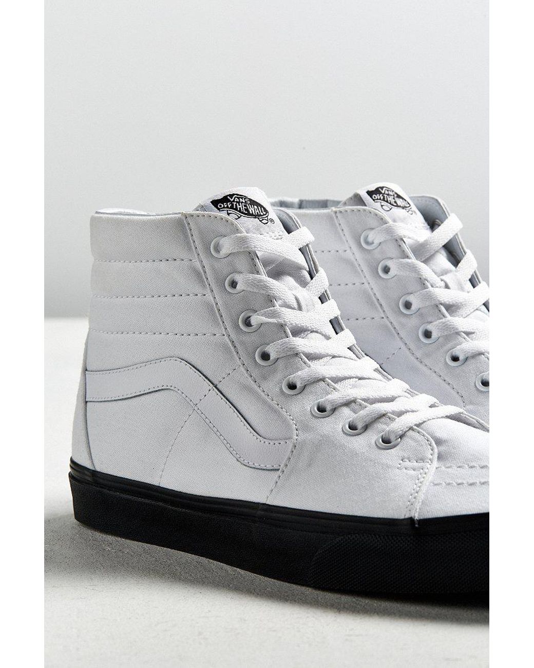 Vans Sk8-hi Black Sole Sneaker in White for Men | Lyst