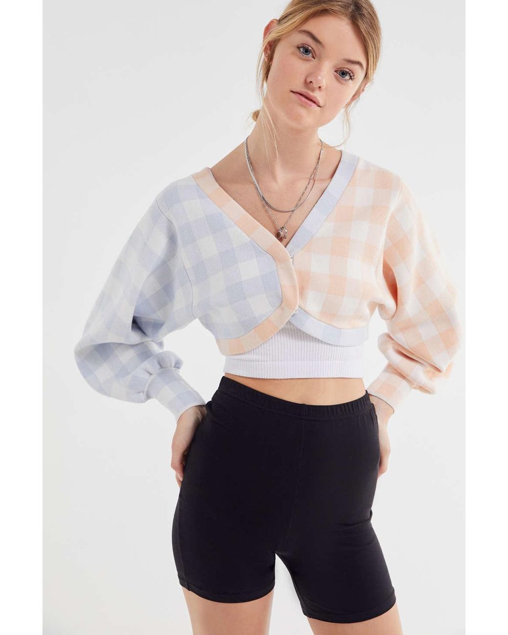 Urban Outfitters Uo Balloon Sleeve Cropped Sweater | Lyst