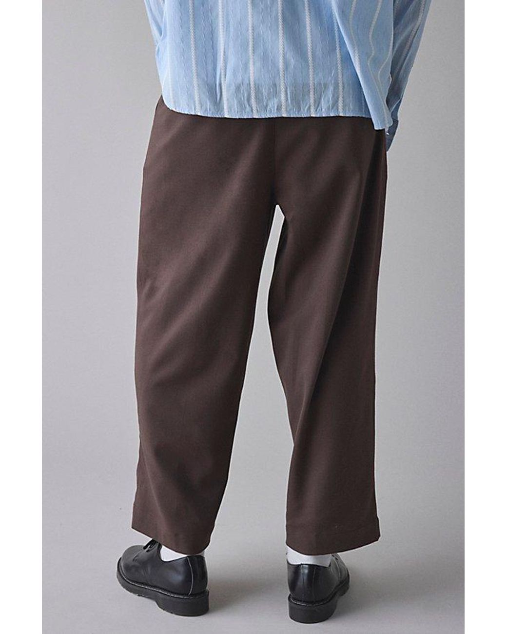 定価5.5万A.PRESSEcovert cloth trousers 3 Standard Cloth Jason Cropped Pleated Trouser Pant in Blue for Men