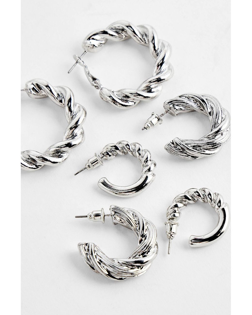 Urban Outfitters Gray Uo Molten Earrings 3-pack