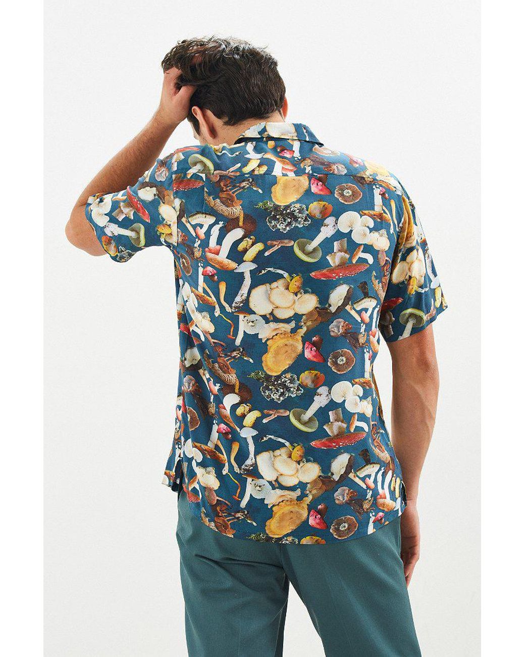 Rayon Short Sleeve Button-down Shirt 
