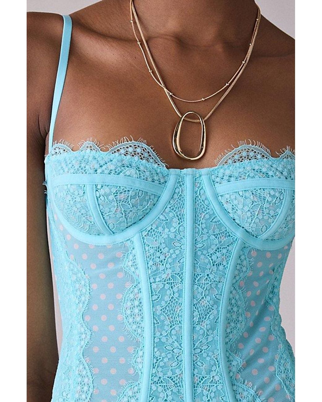 Out From Under Blue Modern Love Corset