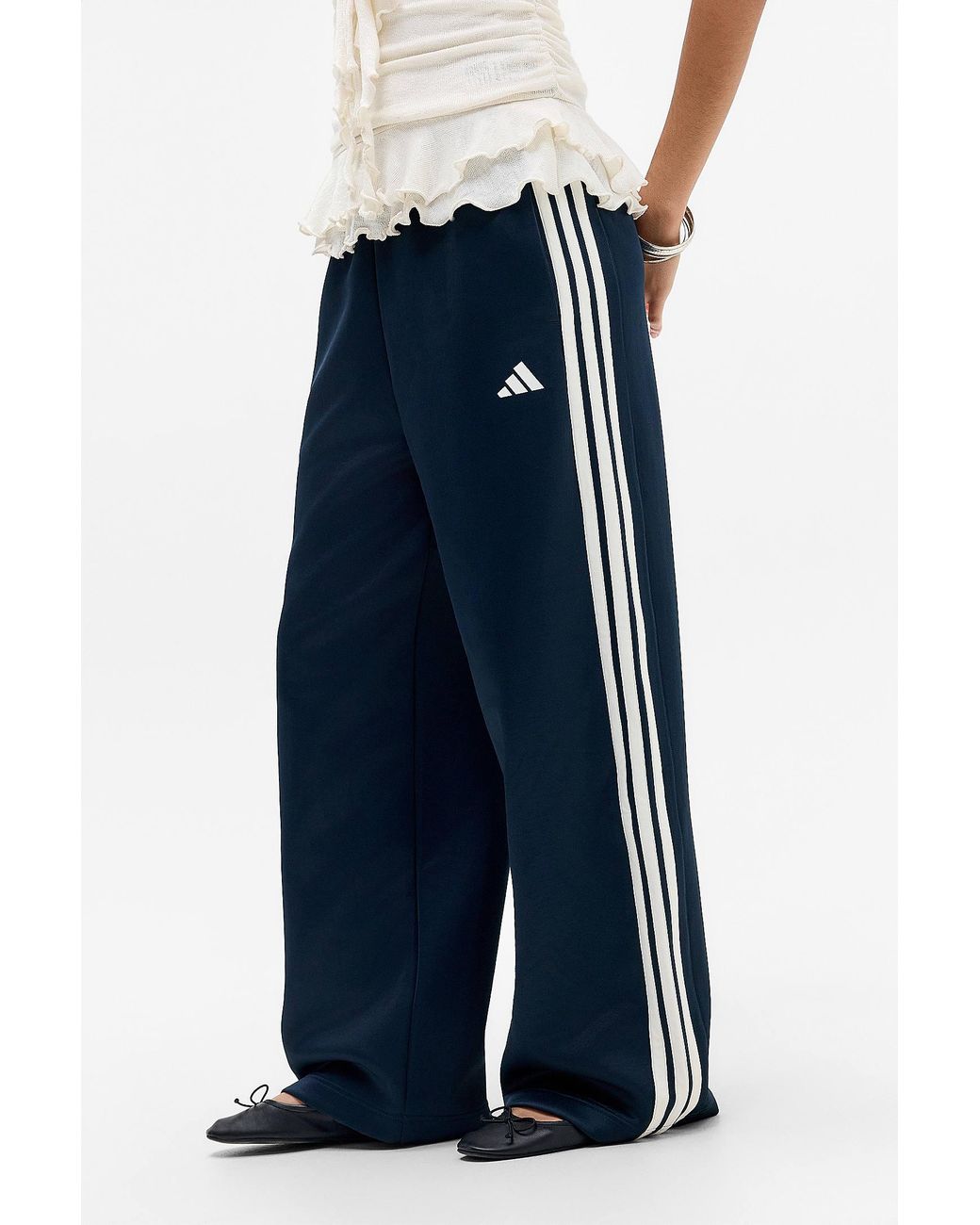 Adidas Blue Navy 3-stripes Stadium Baggy Track Pants