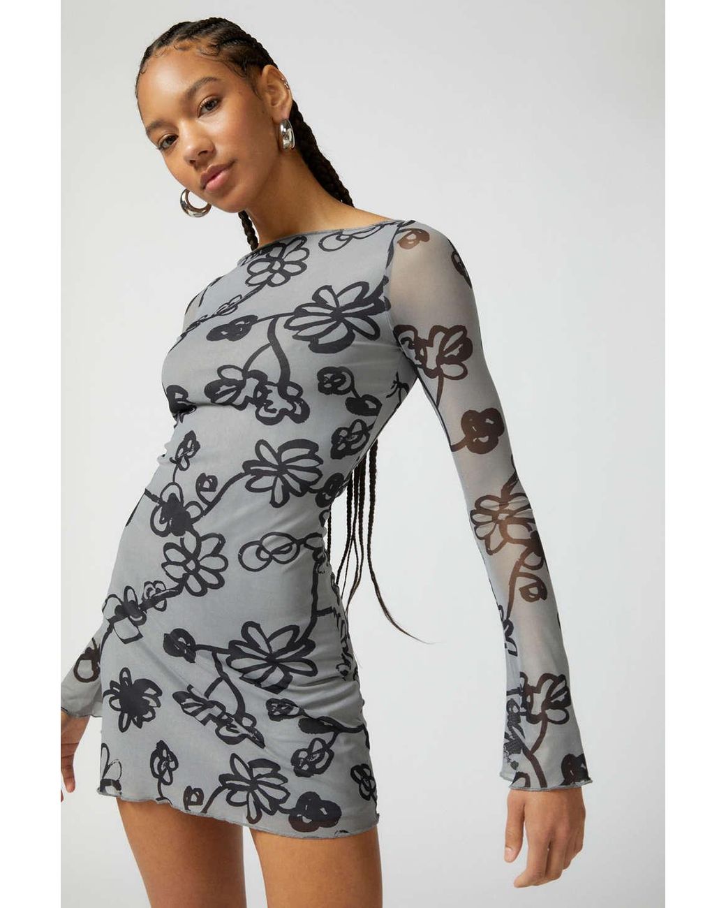 Sectional long clearance sleeve mini dress