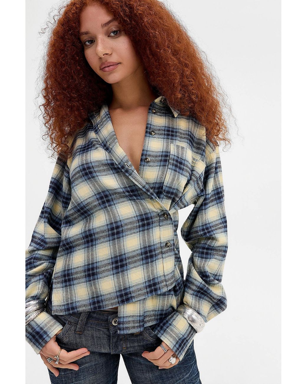 BDG Gray Riley Casual Button Shirt