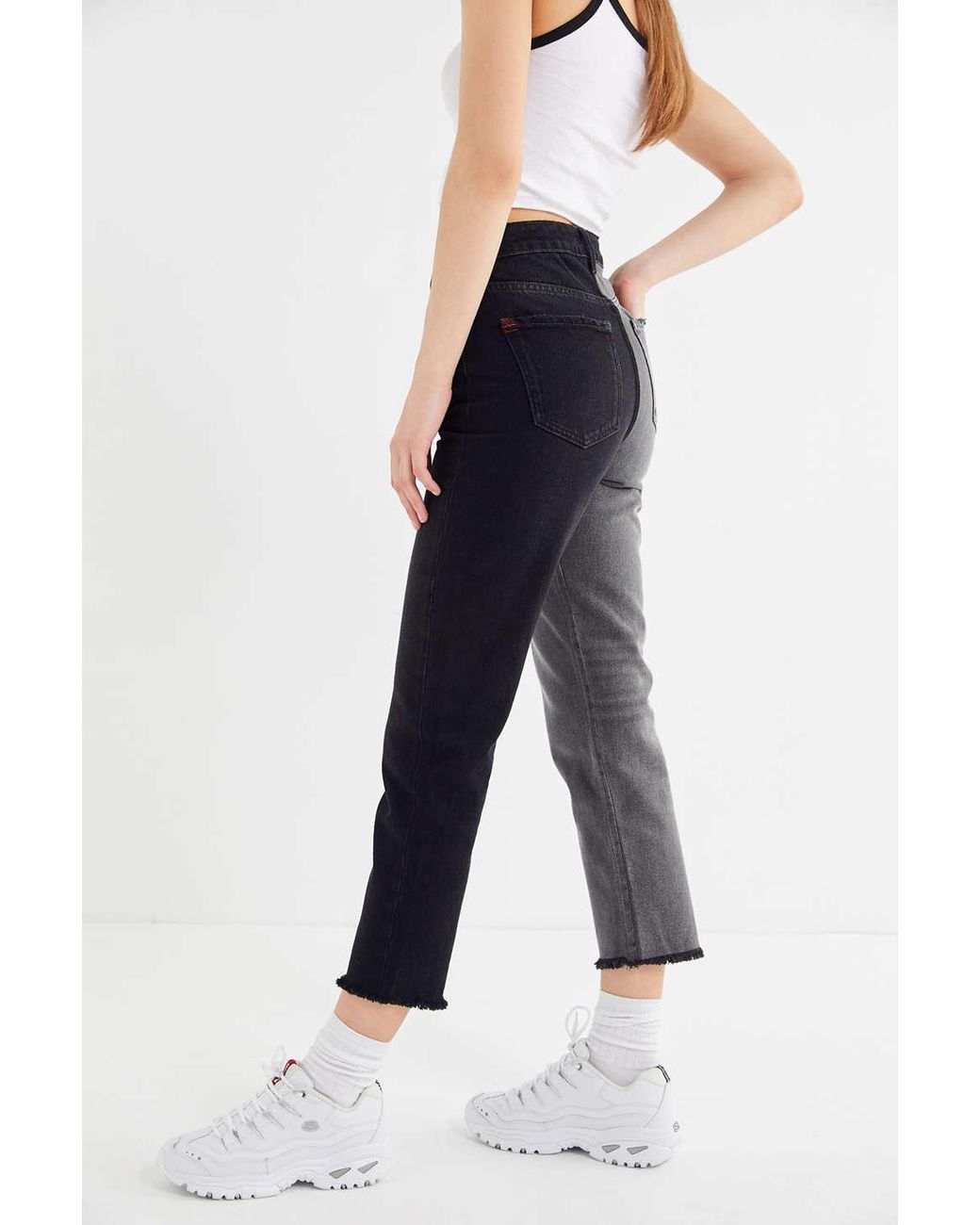 BDG Two-tone High-rise Slim Straight Jean in Black | Lyst