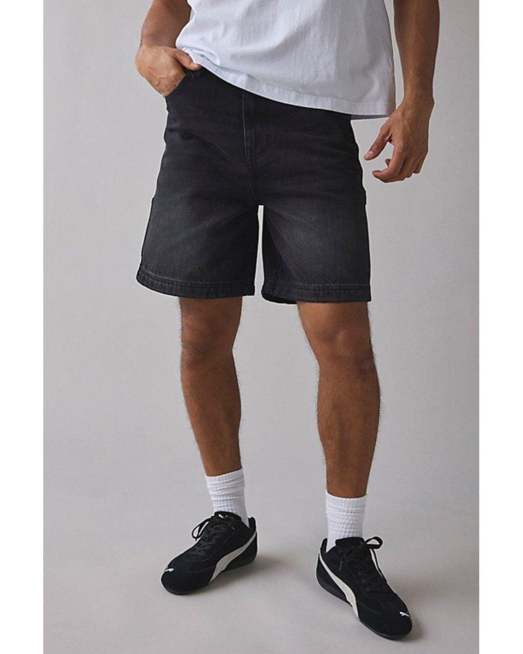 BDG Black Denim Carpenter Shorts for men