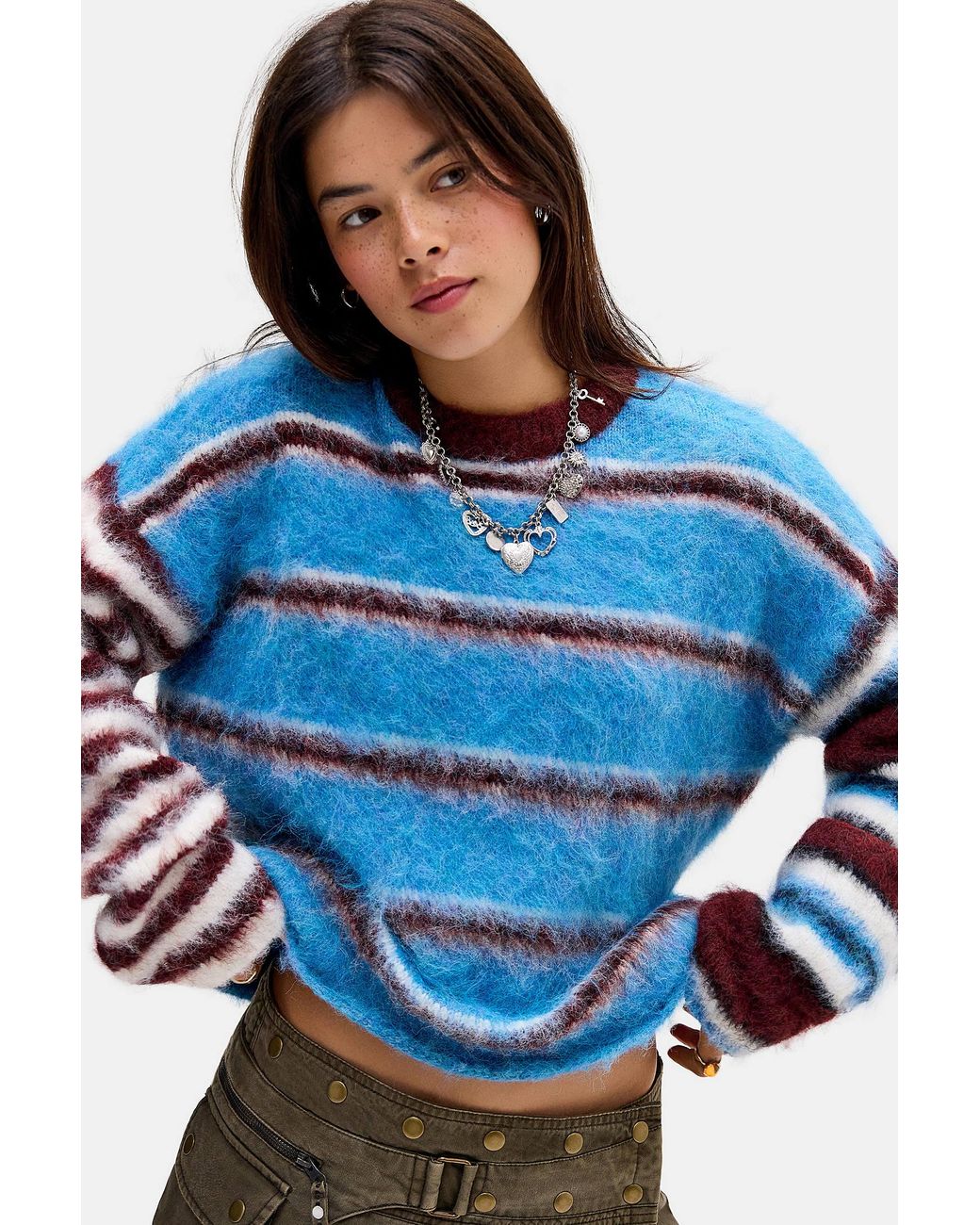 The Ragged Priest Blue Humbug Stripe Knit Jumper