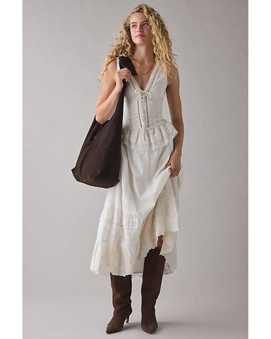 uo angelica corset midi dress Urban Outfitters Angelica Corset Midi Dress Size M