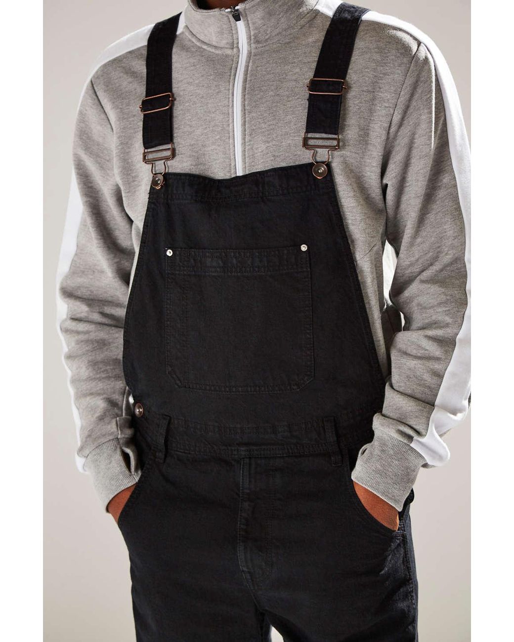 Black denim cheap overalls men
