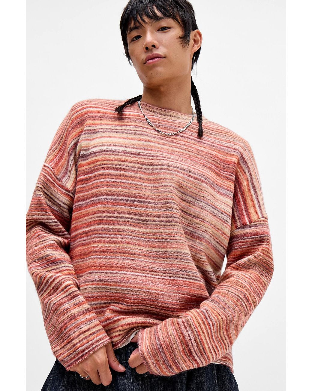 Ayker Pink Thin Stripe Knit Jumper for men