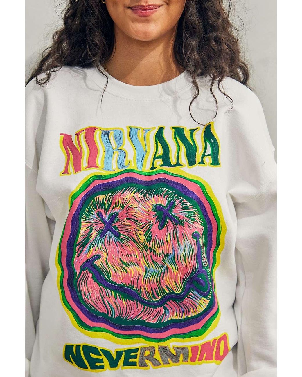 Urban Outfitters Uo White Nirvana Nevermind Sweatshirt in Grey | Lyst UK