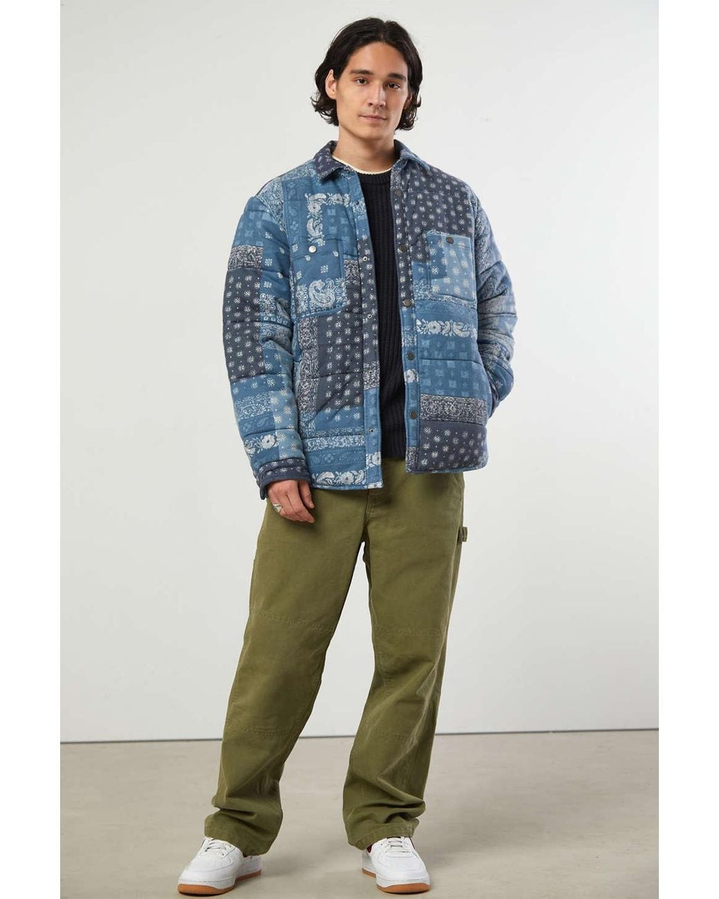 BDG Bandana Quilted Shirt Jacket in 