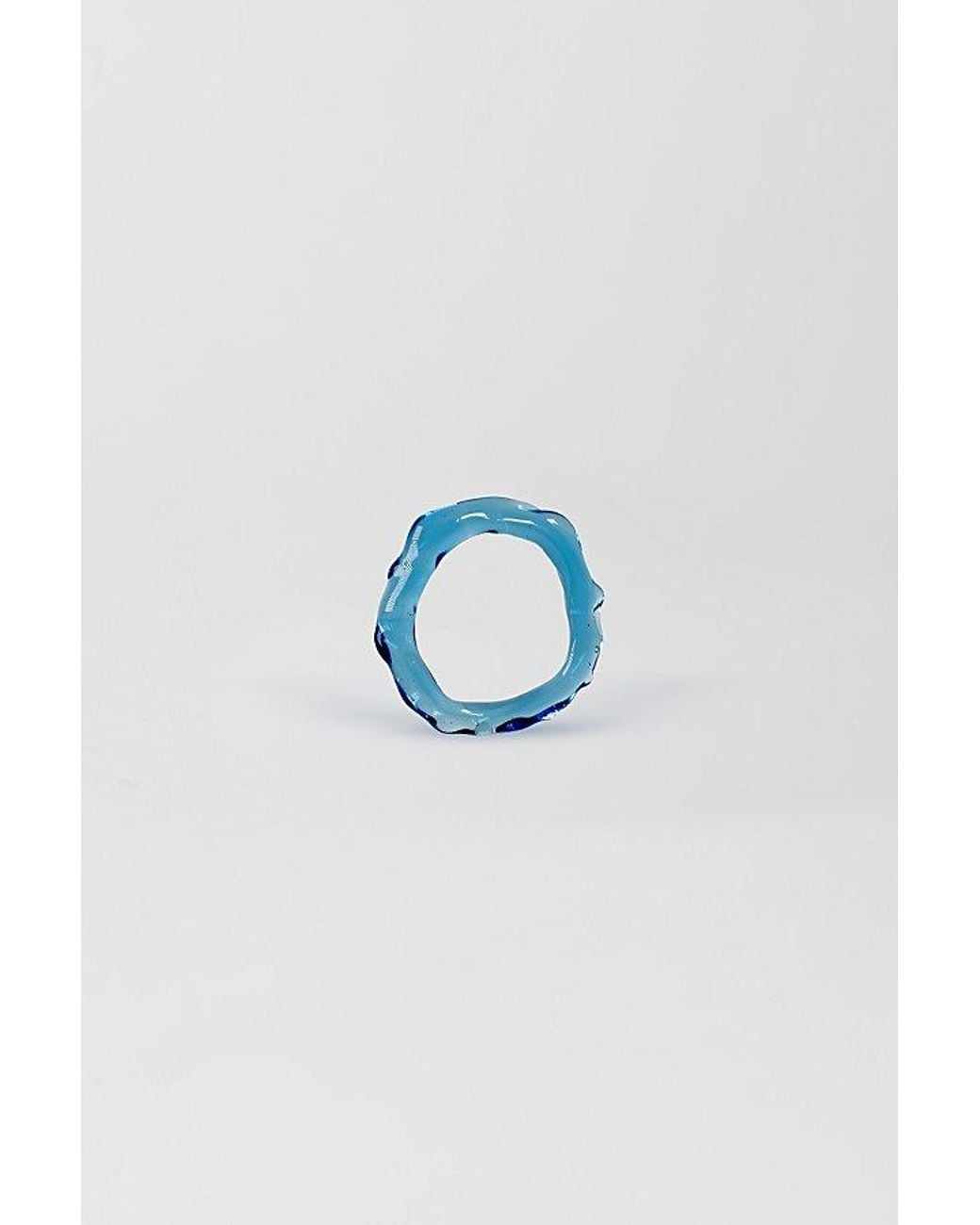 rain and rivers Brown Handmade Simple Stackable Glass Ring Pair