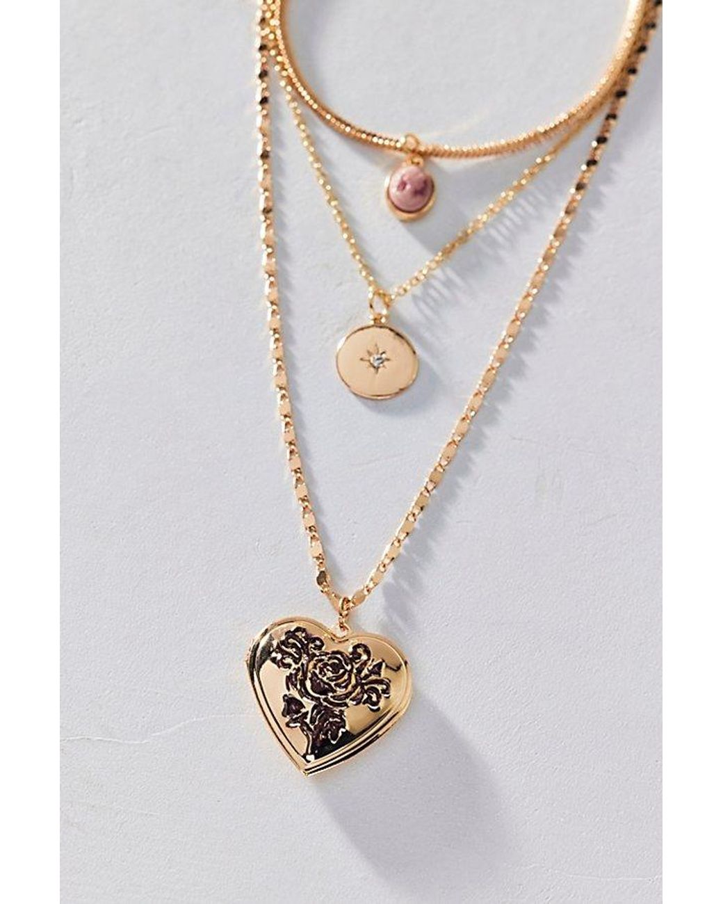 Urban Outfitters Brown Sabrina Pendant Layered Necklace