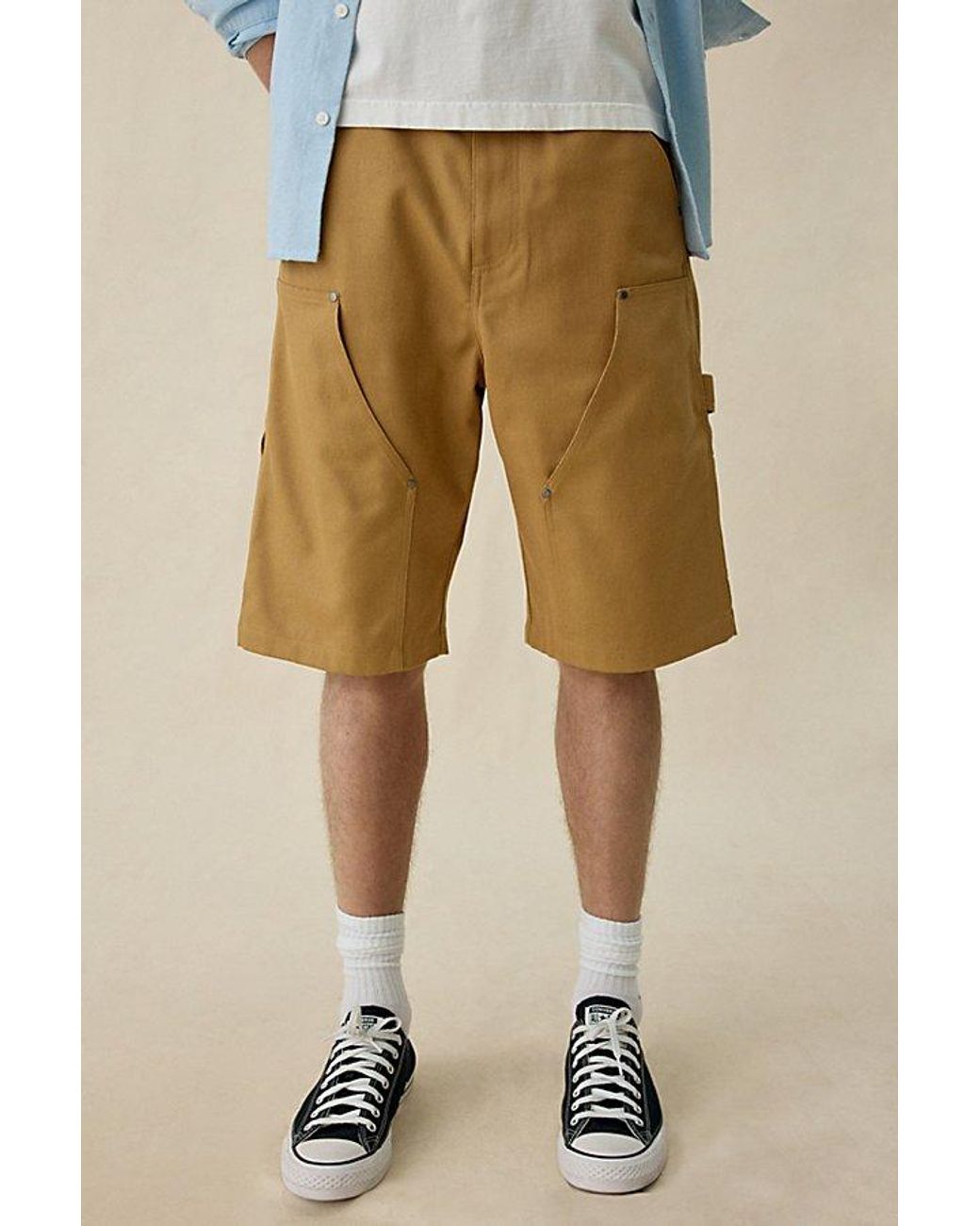 Stan Ray Blue Double Knee Shorts for men