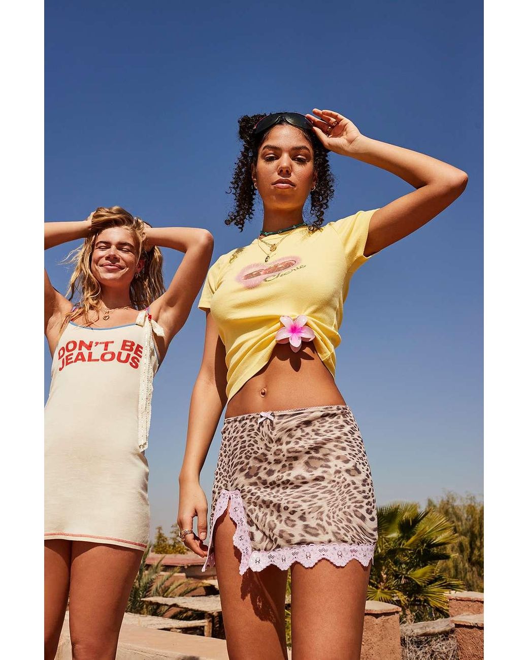 Urban Outfitters Uo Printed Slip Mini Skirt in Blue Lyst UK