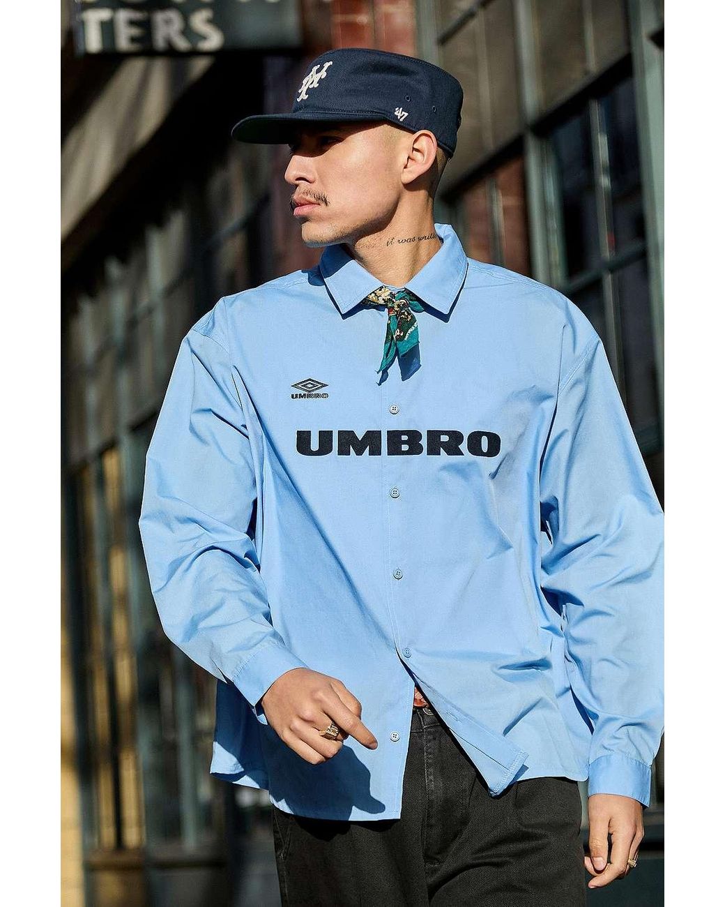 Umbro Uo Exclusive Blue Logo Oxford Shirt for Men | Lyst UK