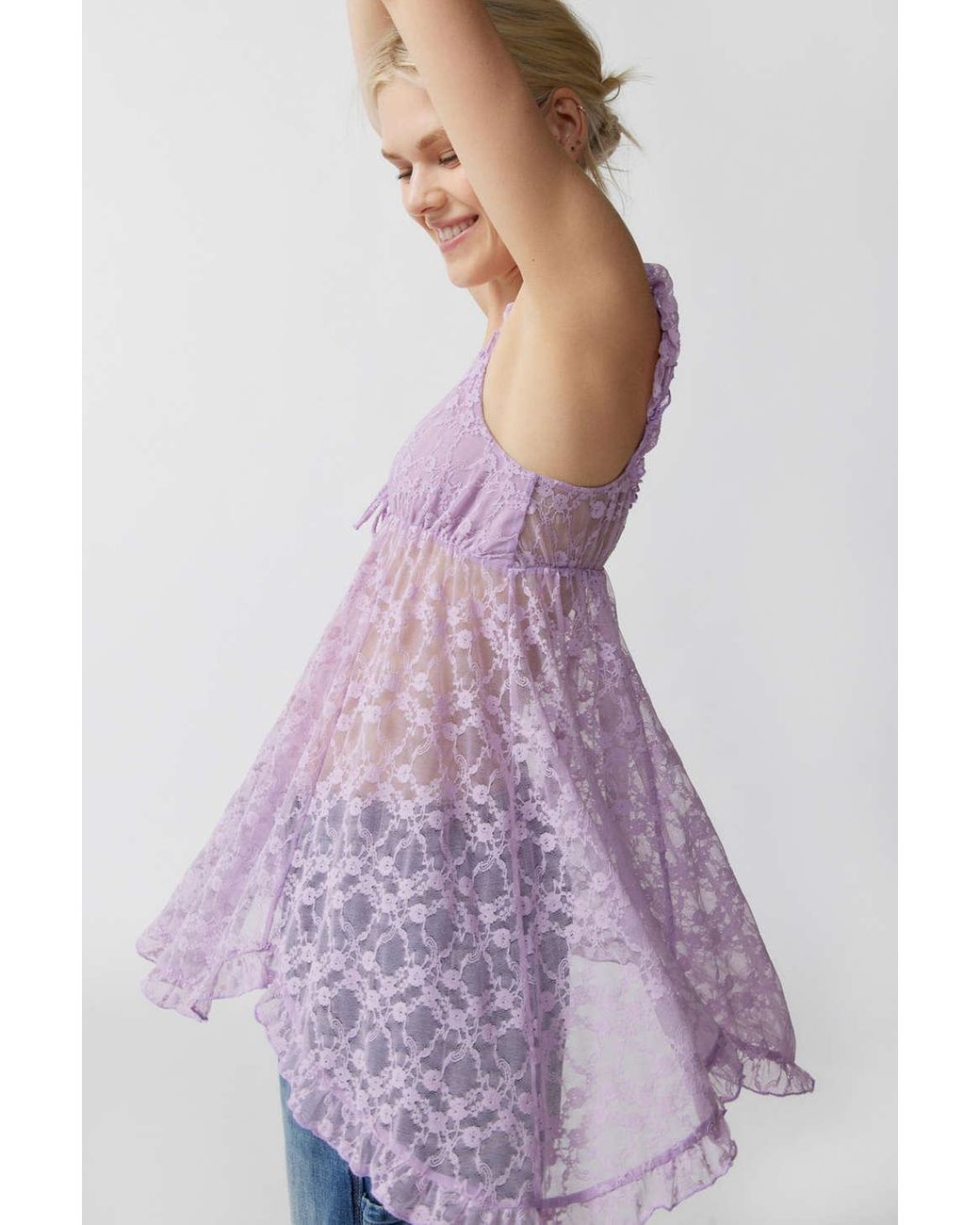 Out From Under Let's Dream Sheer Lace Slip Dress In Lavender,at Urban  Outfitters in Purple | Lyst