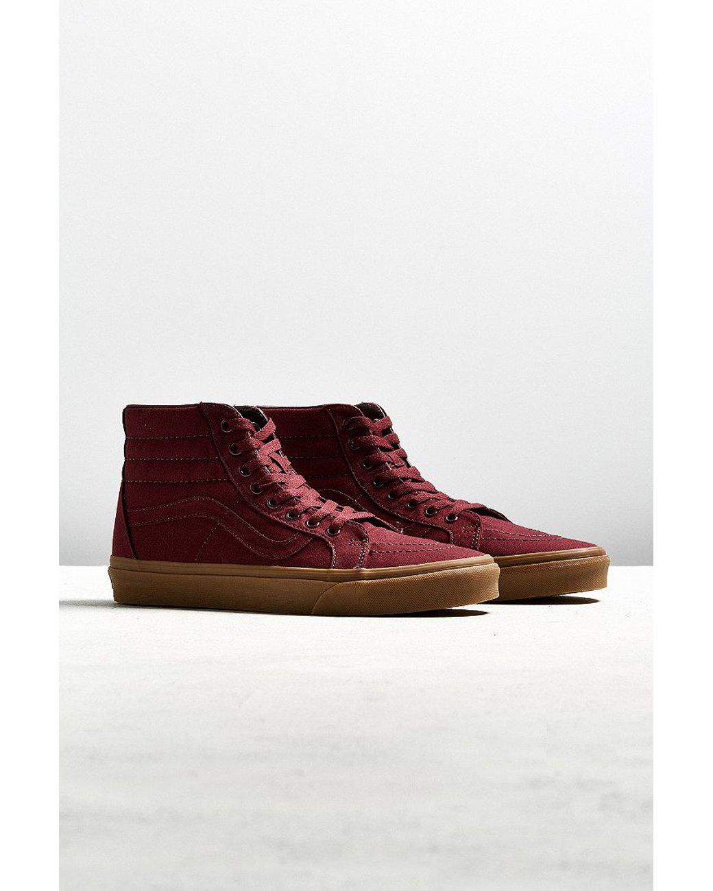 Vans Suede Vans Sk8-hi Reissue Gum Sole Sneaker in Red for Men | Lyst