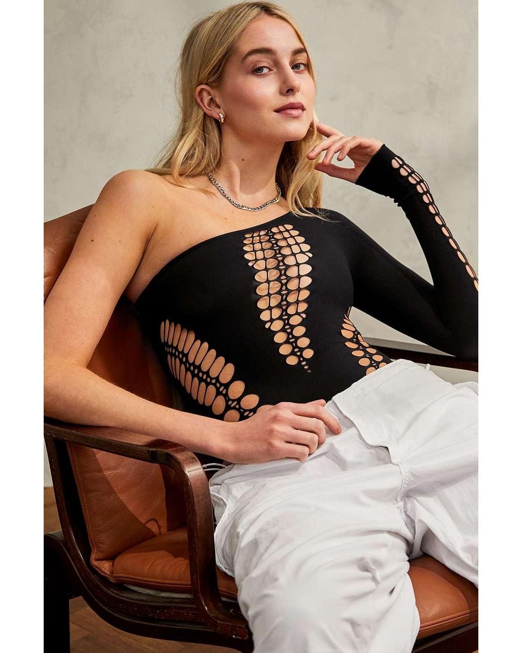 Nii HAI Black Shapewear One-shoulder Bodysuit | Lyst UK
