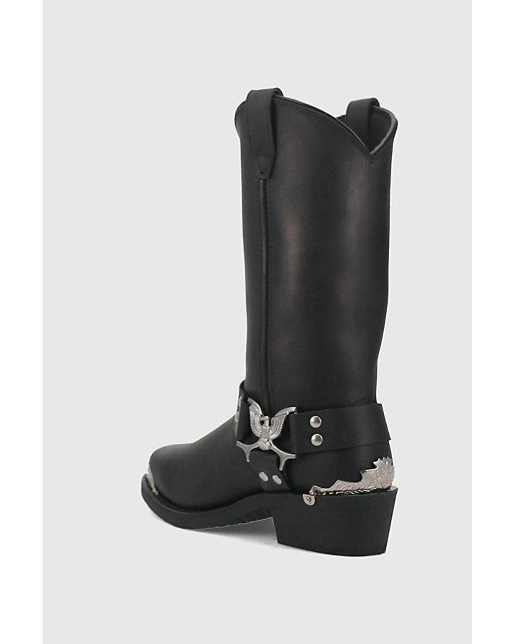 Dingo Black Chopper Leather Harness Boot for men