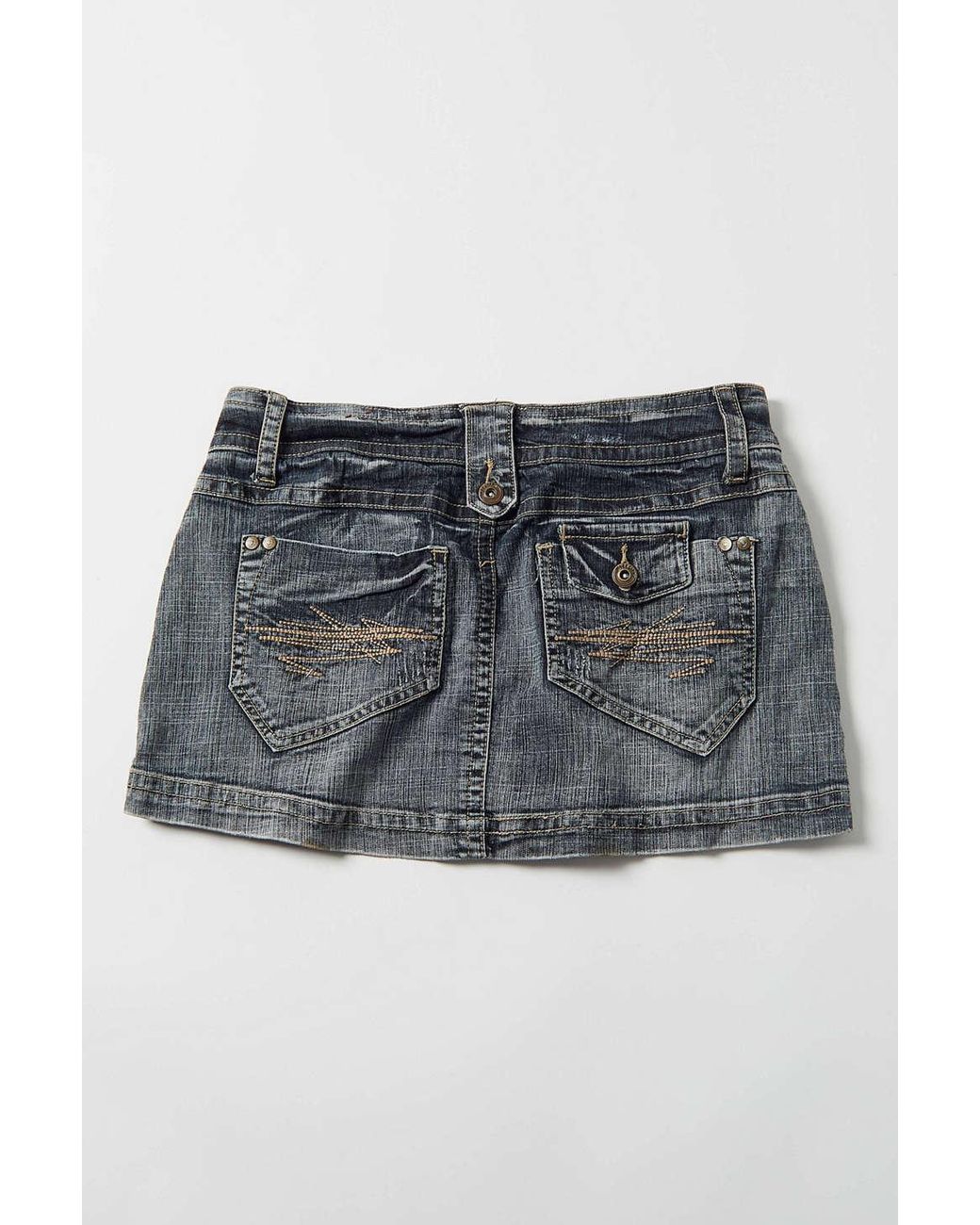 【Anyone more】illy vintage black blue washing mini skirt 90s Y2K LEI Short Jean Skirt - 27