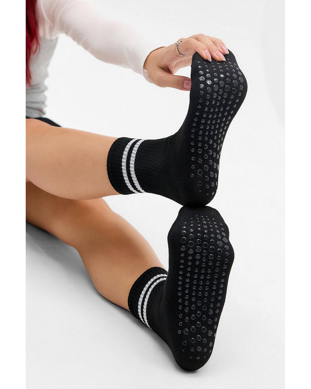 Out From Under Black Non-slip Pilates Sports Socks