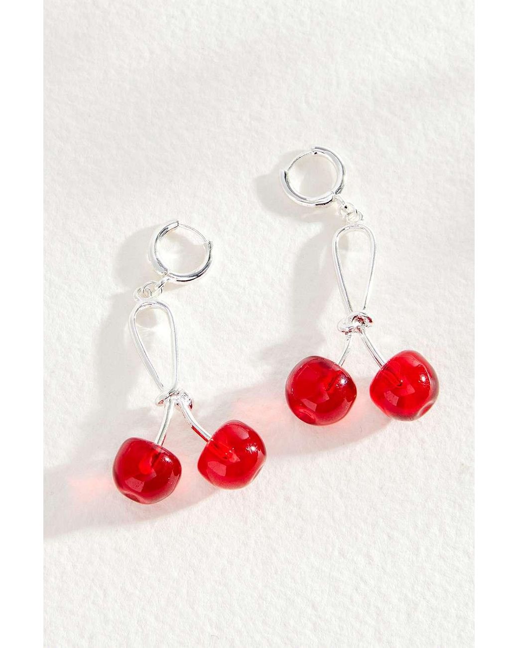 Silence Noise Silence Noise Cherry Earrings in Red Lyst UK