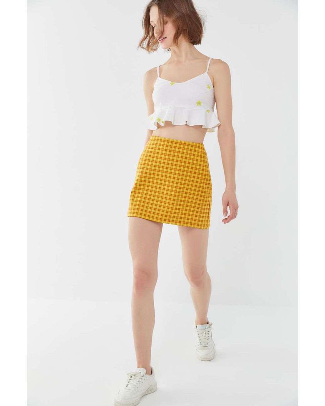 Urban outfitters olympia plaid mini skirt cheap