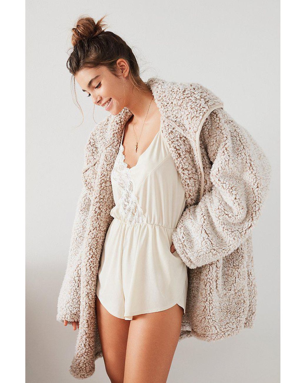 Fuzzy oversized clearance jacket