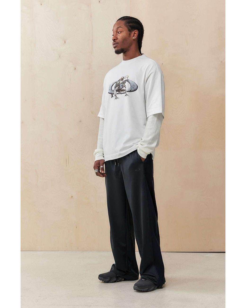 Oakley Uo Exclusive Blackout Wide leg Track Pants for Men Lyst UK