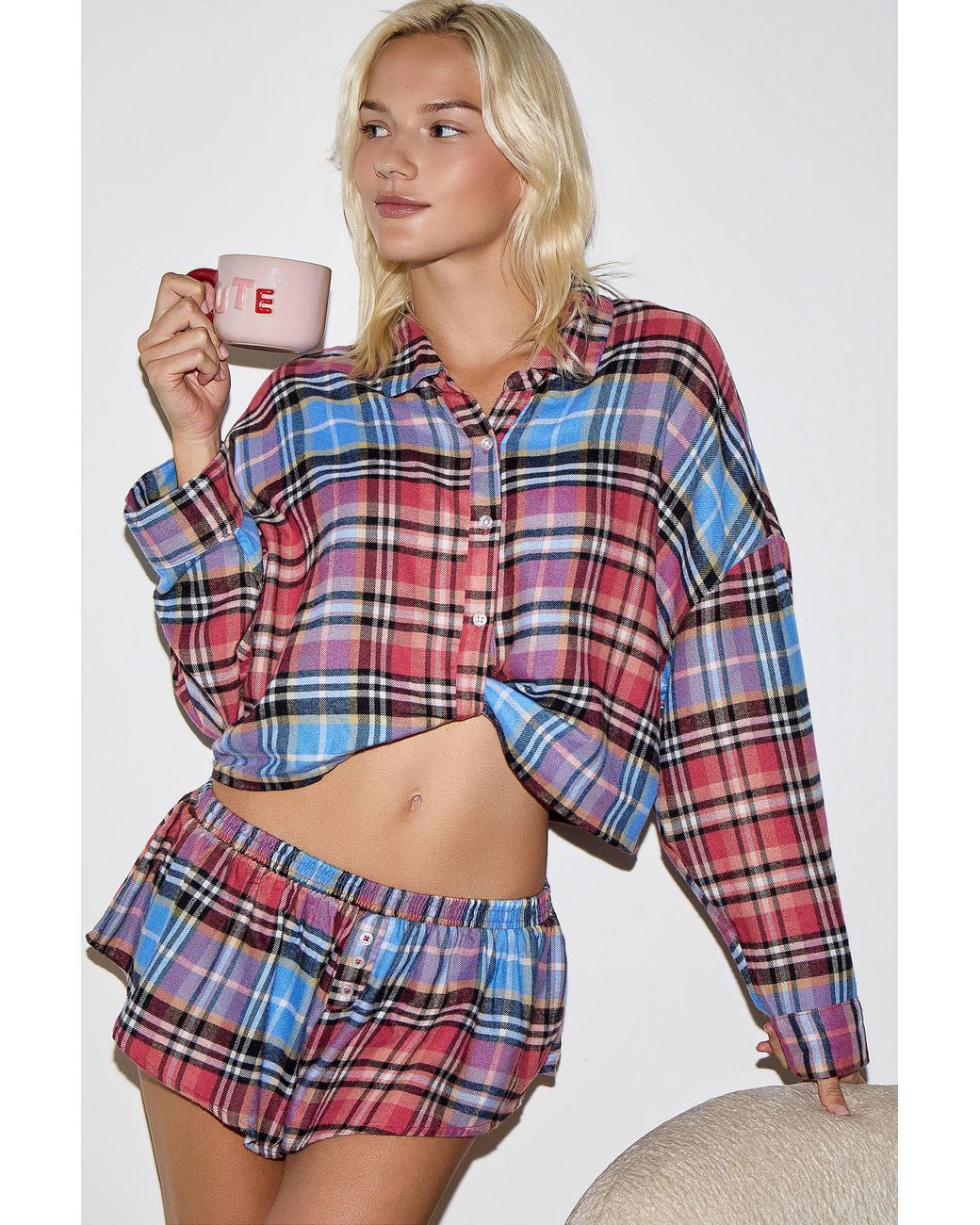 Out From Under Red Daydreamer Button-through Shirt