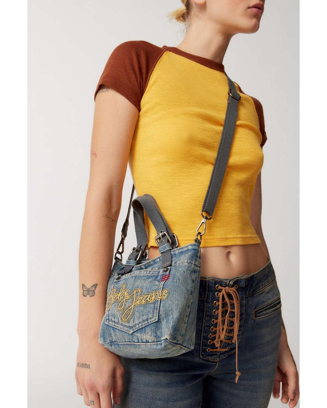 BDG Y2k Denim Mini Tote Bag in Orange | Lyst