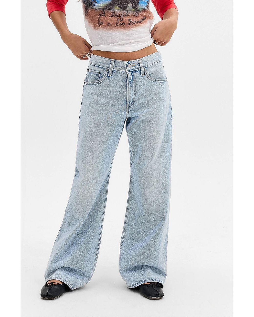 Levi's Blue Middy Loose Bootleg Jeans