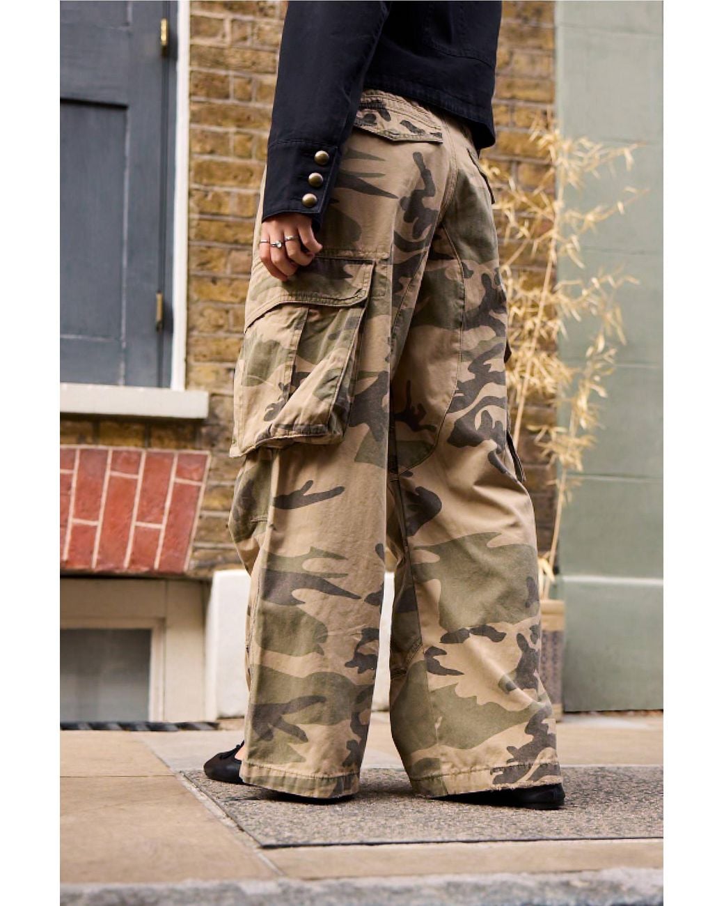 Jaded London Multicolor Faded Camo Carpenter Cargo Trousers 26 At Urban Outfitters