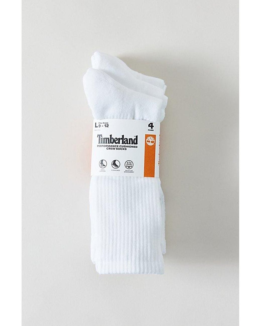 Timberland Blue Performance Cushioned Crew Sock 4-Pack for men