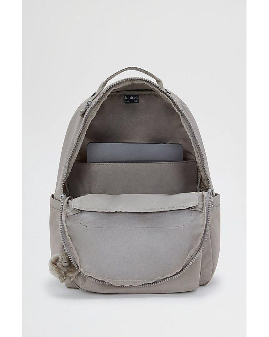 Kipling Gray Seoul Large Nylon Backpack