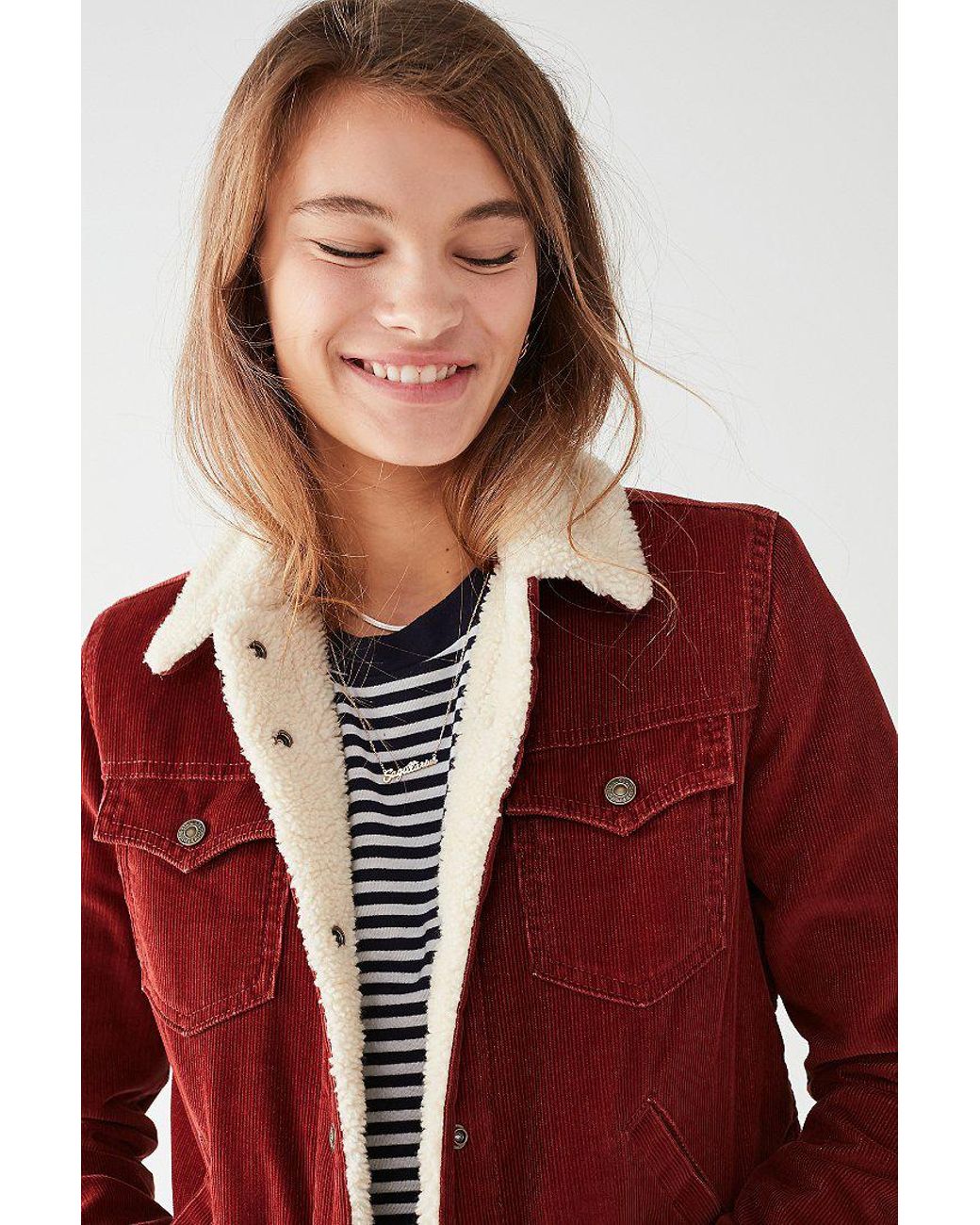 Levi's Levi's Corduroy Sherpa Jacket in Rust (Red) | Lyst