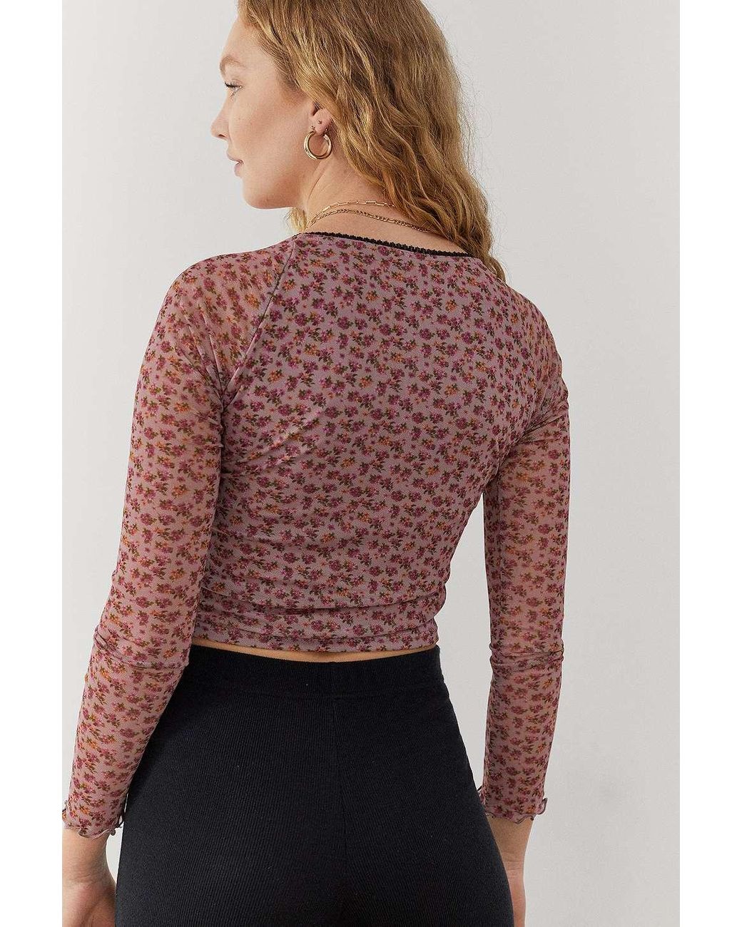 floral mesh top urban outfitters