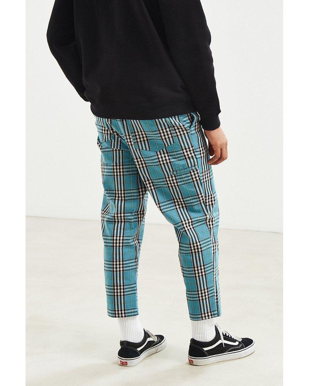 urban outfitters blue checkered pants