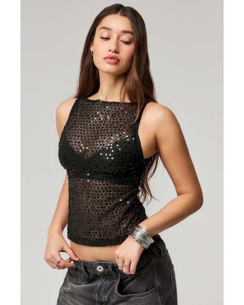 sequin vest top uk