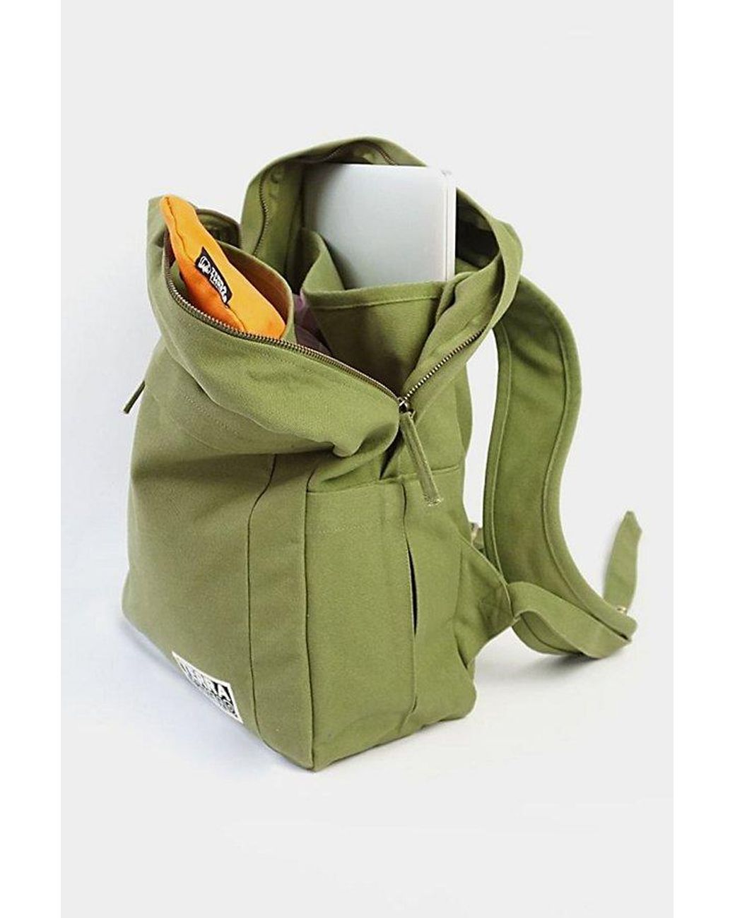 Terra Thread Green Organic Cotton Canvas Backpack